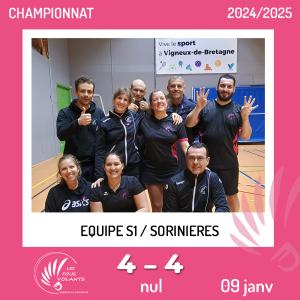 Rencontre D1S N°4 Réception des Sorinières (nul)